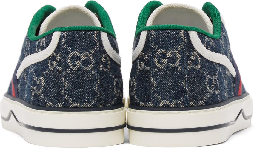 Gucci Blue Denim GG ' Tennis 1977' Sneakers - Picture 2