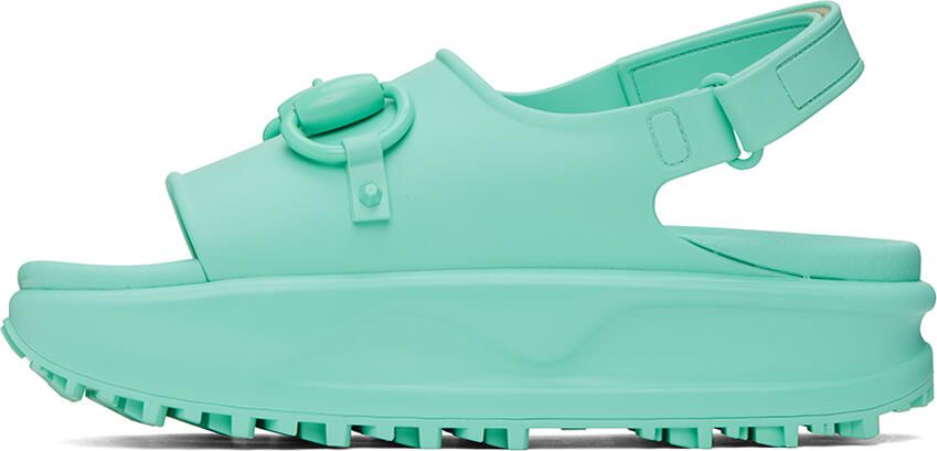 Gucci Blue Horsebit Platform Sandals - Picture 3