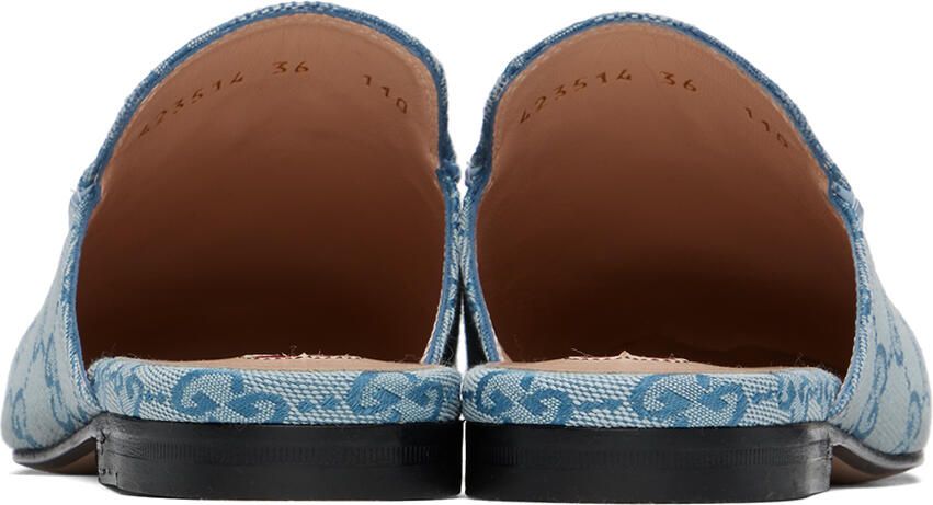 Gucci Blue Princetown GG Slippers