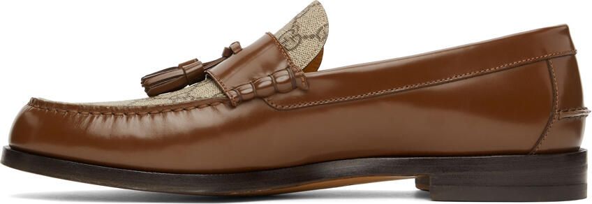Gucci Brown GG Tassel Loafers - Picture 4