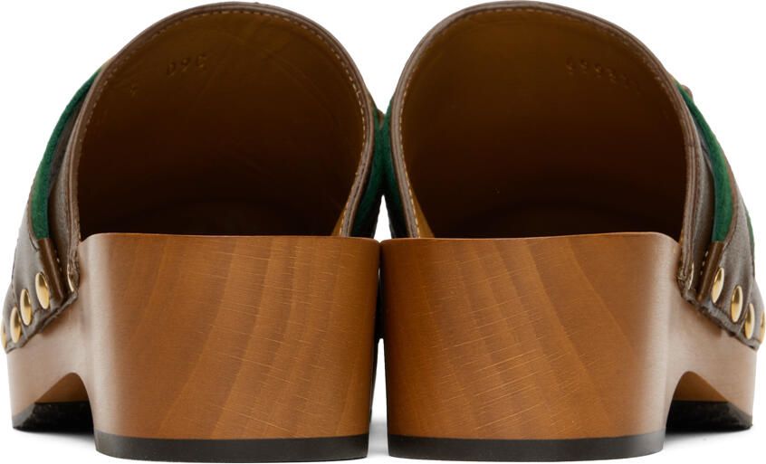 Gucci Brown Horsebit Slippers