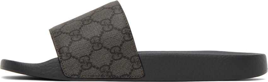 Gucci Gray GG Slides - Picture 4