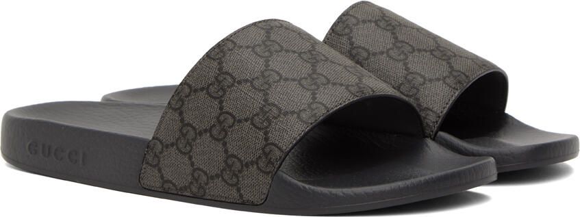 Gucci Gray GG Slides - Picture 3