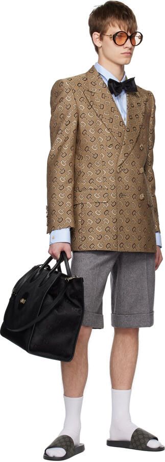 Gucci Gray GG Slides - Picture 2