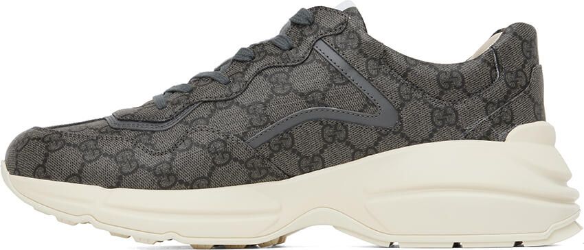 Gucci Gray Rhyton Sneakers - Picture 3
