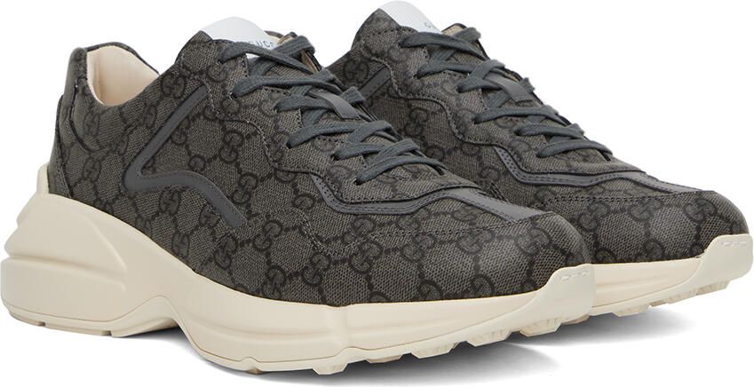 Gucci Gray Rhyton Sneakers - Picture 2