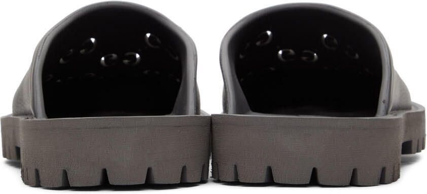 Gucci Gray Rubber GG Loafers - Picture 2