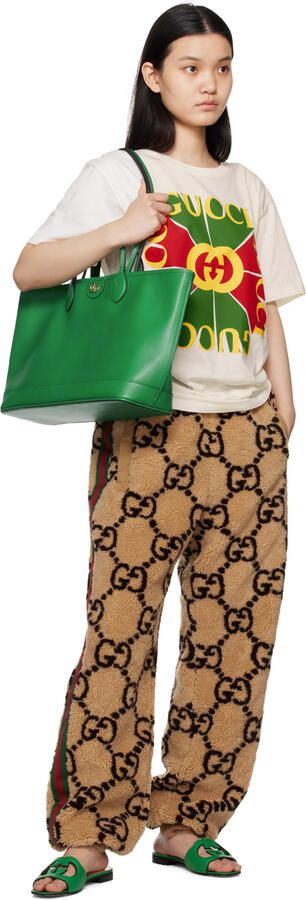 Gucci Green Interlocking G Cutout Sandals - Picture 2