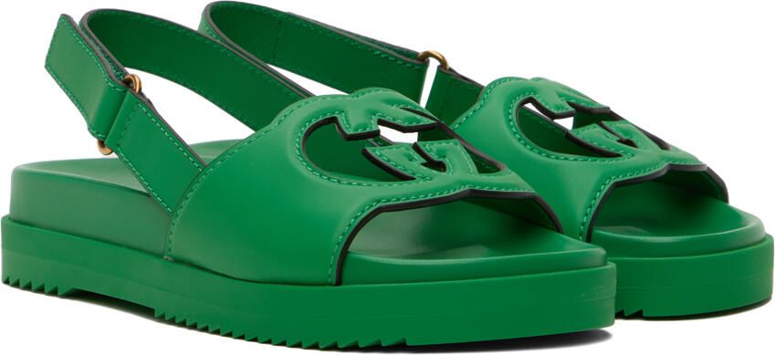 Gucci Green Interlocking G Sandals - Picture 2