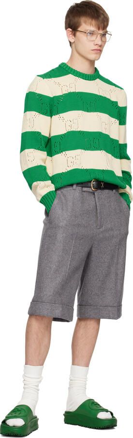 Gucci Green Interlocking G Slides - Picture 4