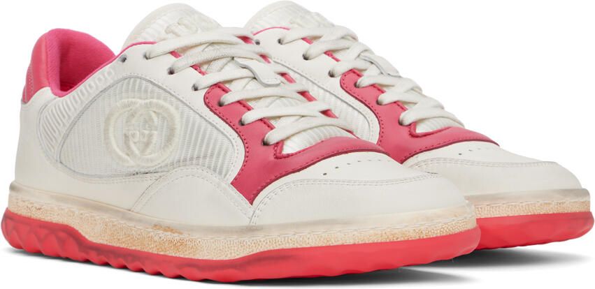 Gucci Off-White & Pink MAC80 Sneakers - Picture 2