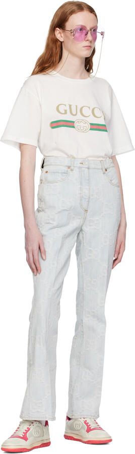 Gucci Off-White & Pink MAC80 Sneakers - Picture 4