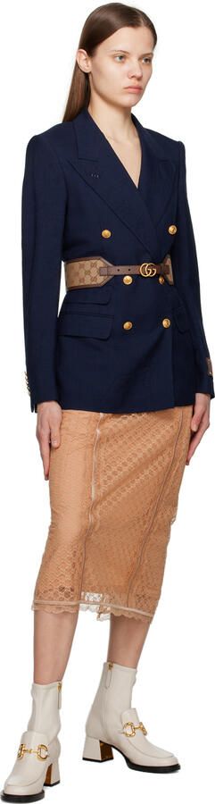 Gucci Off-White Horsebit Boots - Picture 4