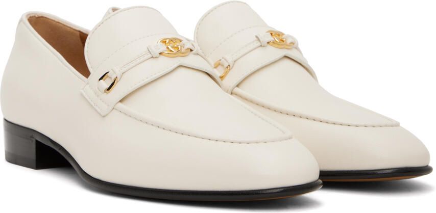 Gucci Off-White Horsebit Interlocking G Loafers - Picture 2