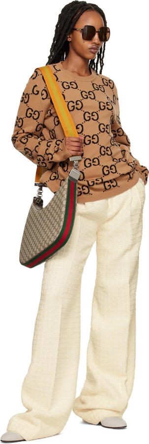 Gucci Off-White Horsebit Interlocking G Loafers - Picture 3