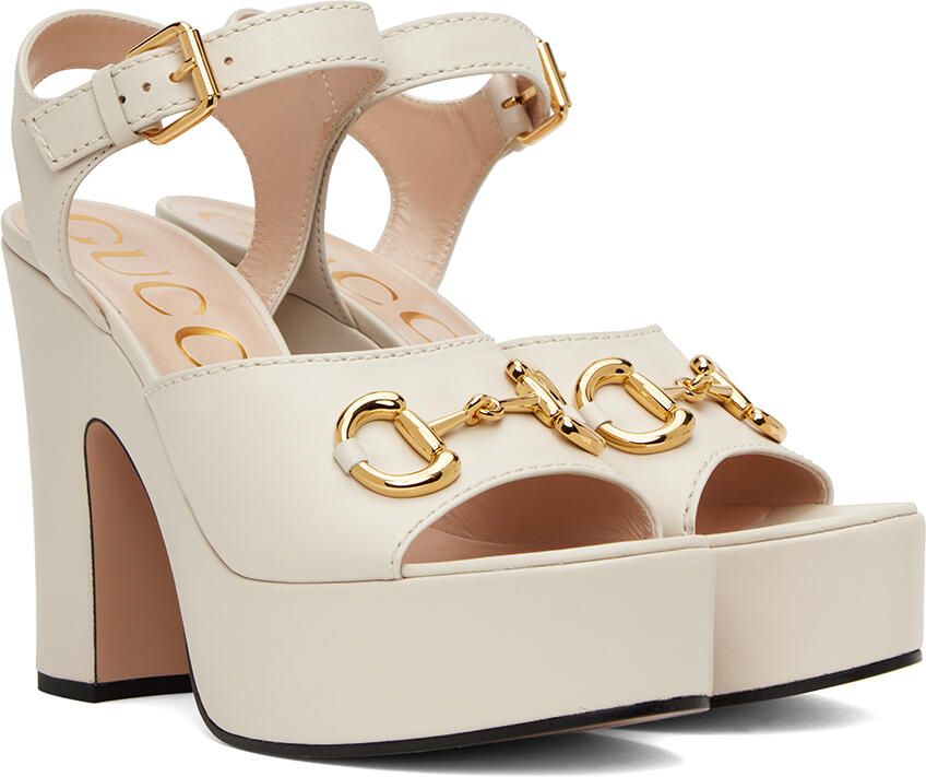 Gucci Off-White Horsebit Sandals - Picture 2