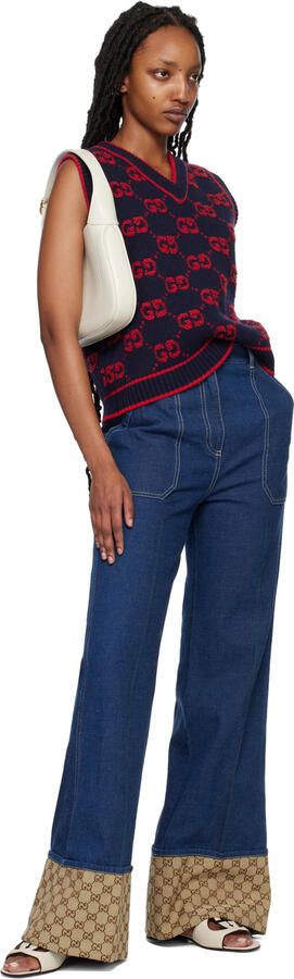 Gucci Off-White Interlocking G Flat Sandals - Picture 3