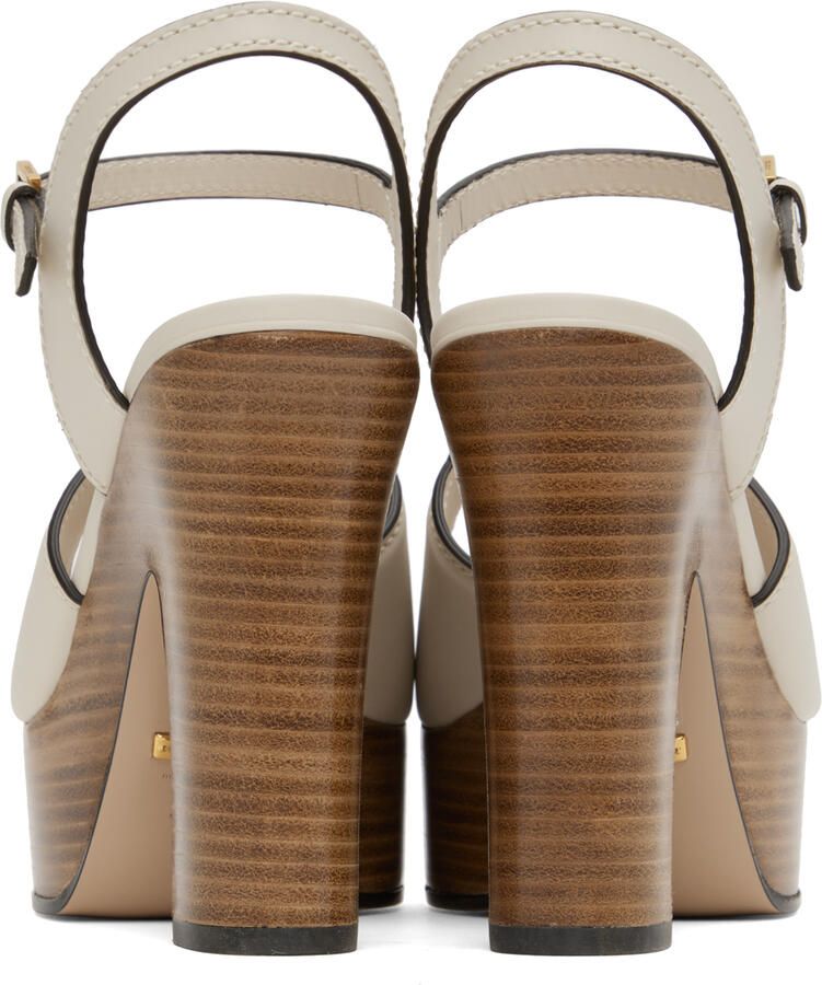 Gucci Off-White Interlocking G Heeled Sandals