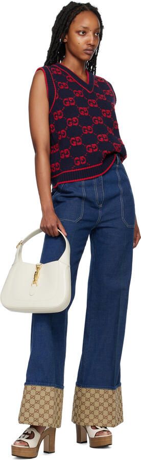 Gucci Off-White Interlocking G Heeled Sandals - Picture 4