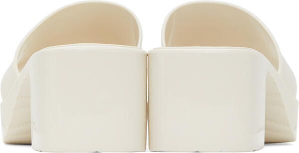 Gucci Off-White Rubber Slide Heeled Sandals - Picture 4