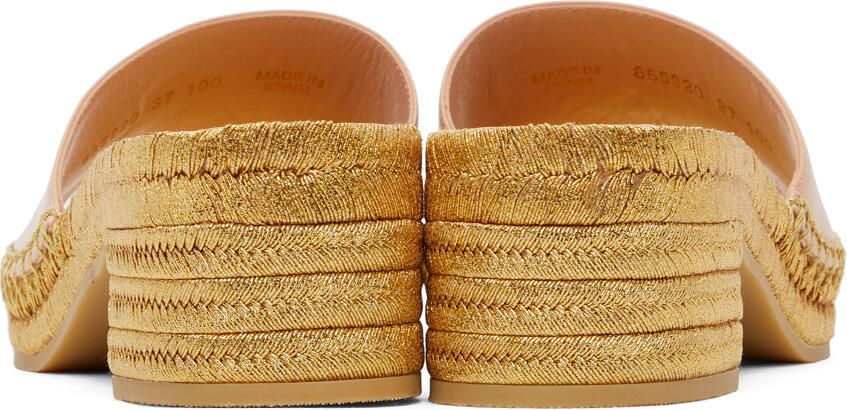 Gucci Pink & Gold Espadrille Heeled Sandals - Picture 2