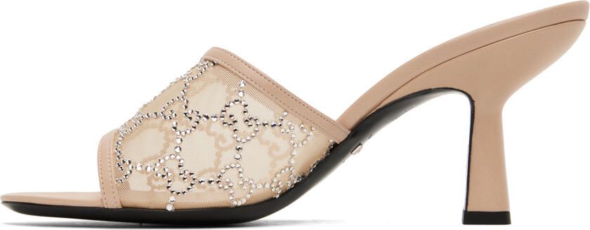 Gucci Pink GG Heeled Sandals - Picture 3