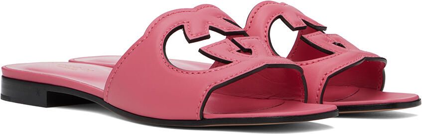 Gucci Pink Interlocking G Cutout Sandals - Picture 3