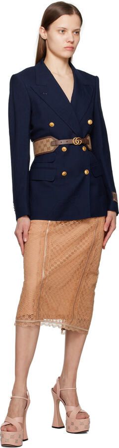 Gucci Pink Interlocking G Studded Sandals - Picture 4