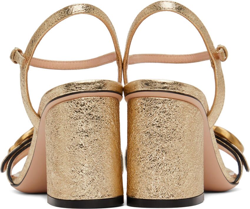 Gucci Silver GG Marmont Heeled Sandals