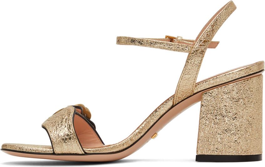 Gucci Silver GG Marmont Heeled Sandals - Picture 3