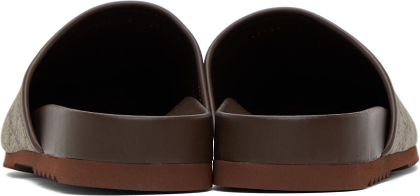 Gucci Taupe GG Horsebit Slippers