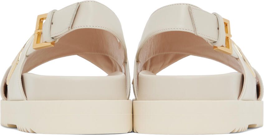 Gucci White Embossed Sandals