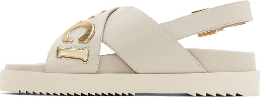 Gucci White Embossed Sandals - Picture 3