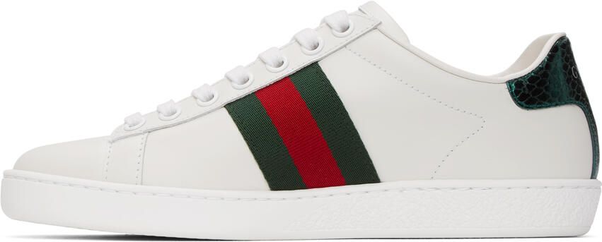 Gucci White Embroidered Bee Ace Sneakers - Picture 2