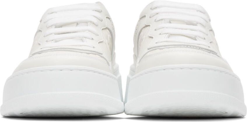 Gucci White GG Embossed Low Sneakers - Picture 3