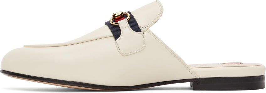Gucci White Leather Princetown Slippers - Picture 3