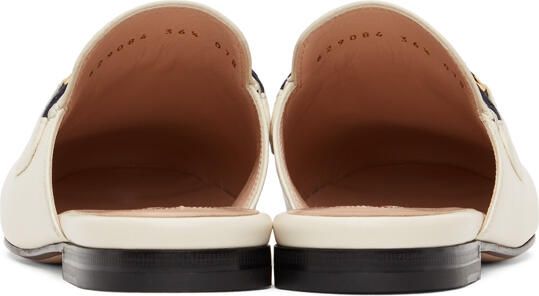 Gucci White Leather Princetown Slippers - Picture 4