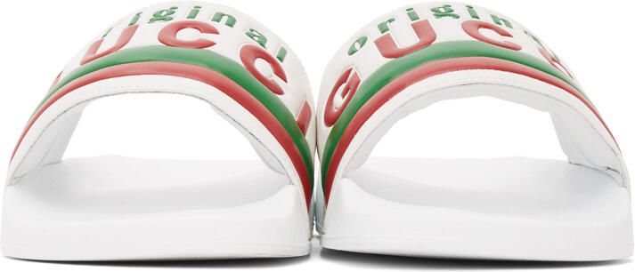 Gucci White 'Original ' Pool Slides - Picture 2