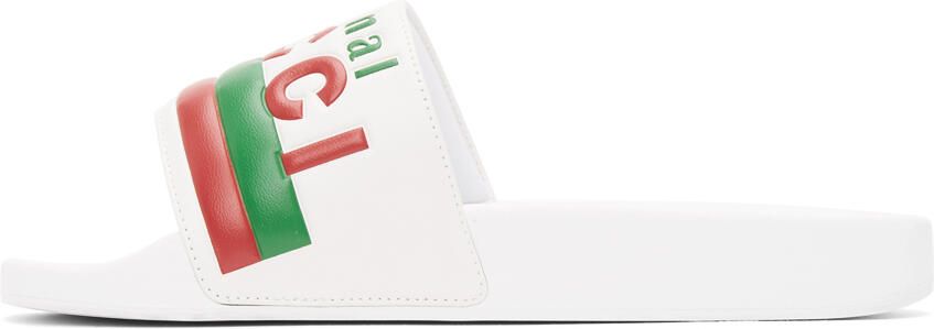 Gucci White 'Original ' Pool Slides - Picture 4