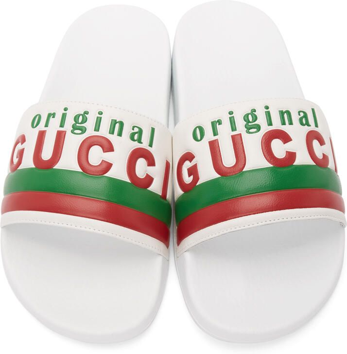 Gucci White 'Original ' Pool Slides