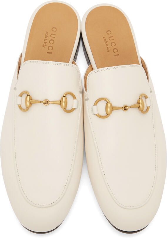 Gucci White Princetown Slippers