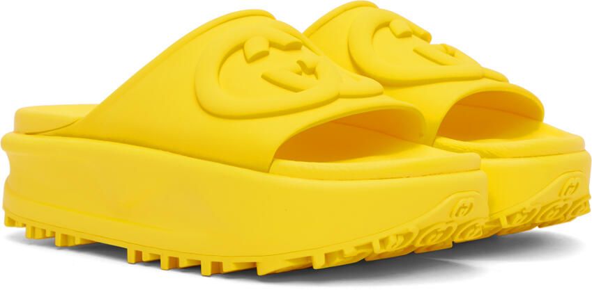 Gucci Yellow Interlocking G Slides - Picture 2
