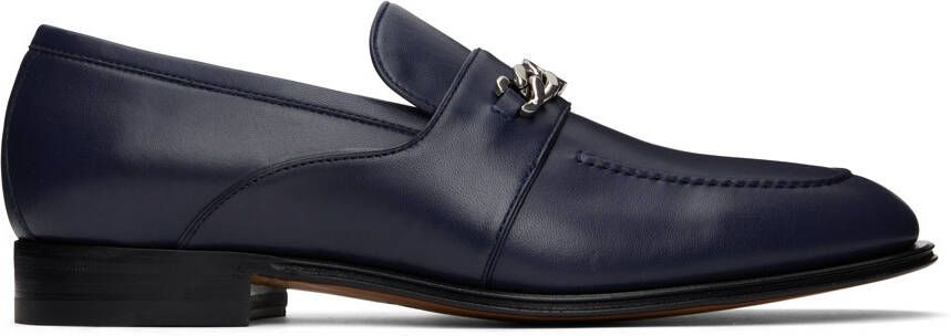 Gucci Navy Interlocking G Loafers - Picture 4