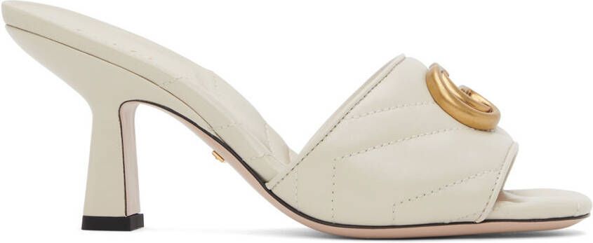 Gucci Off-White Double G Heeled Sandals