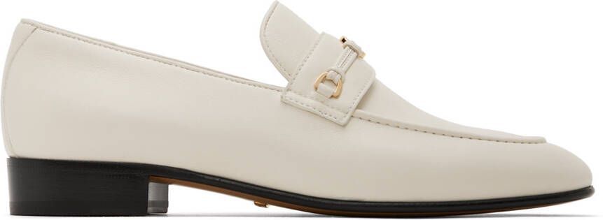 Gucci Off-White Horsebit Interlocking G Loafers - Picture 5