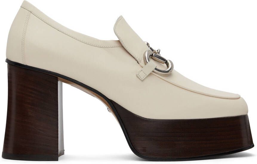 Gucci Off-White Horsebit Platform Loafers - Picture 5