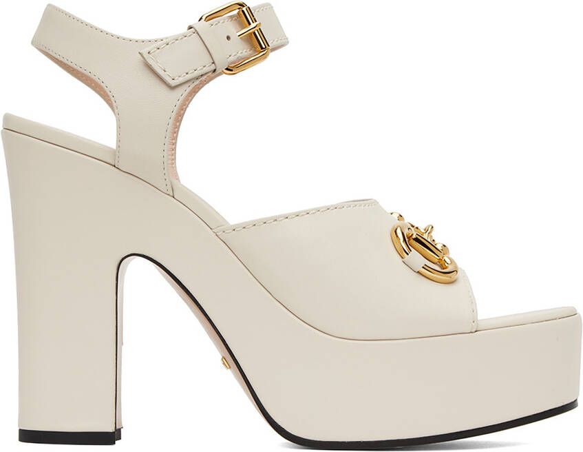 Gucci Off-White Horsebit Sandals - Picture 4