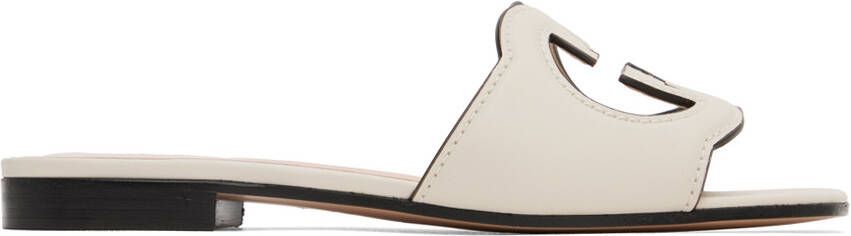 Gucci Off-White Interlocking G Flat Sandals - Picture 5