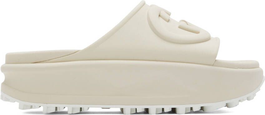 Gucci Off-White Rubber Sandals - Picture 5