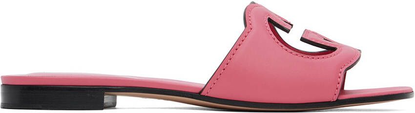 Gucci Pink Interlocking G Cutout Sandals - Picture 5